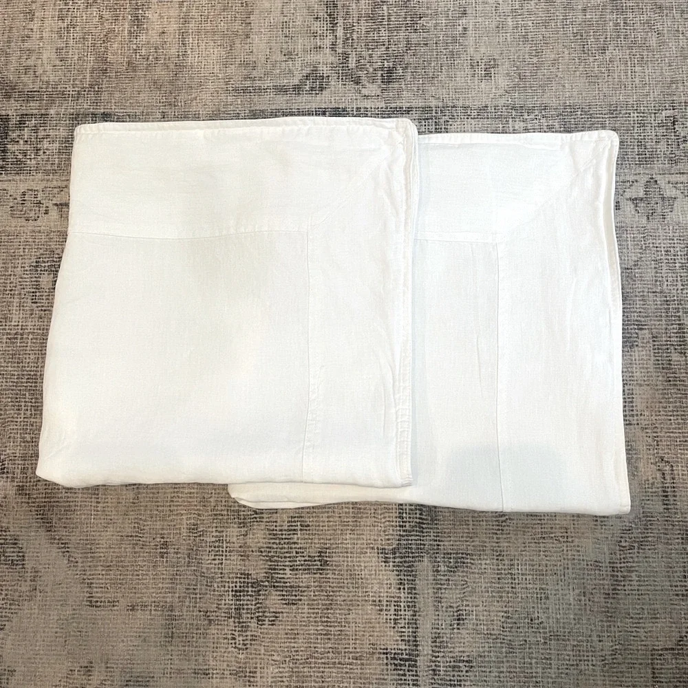 Serena and Lilly Positano Linen Euro Sham in pure white set of 2